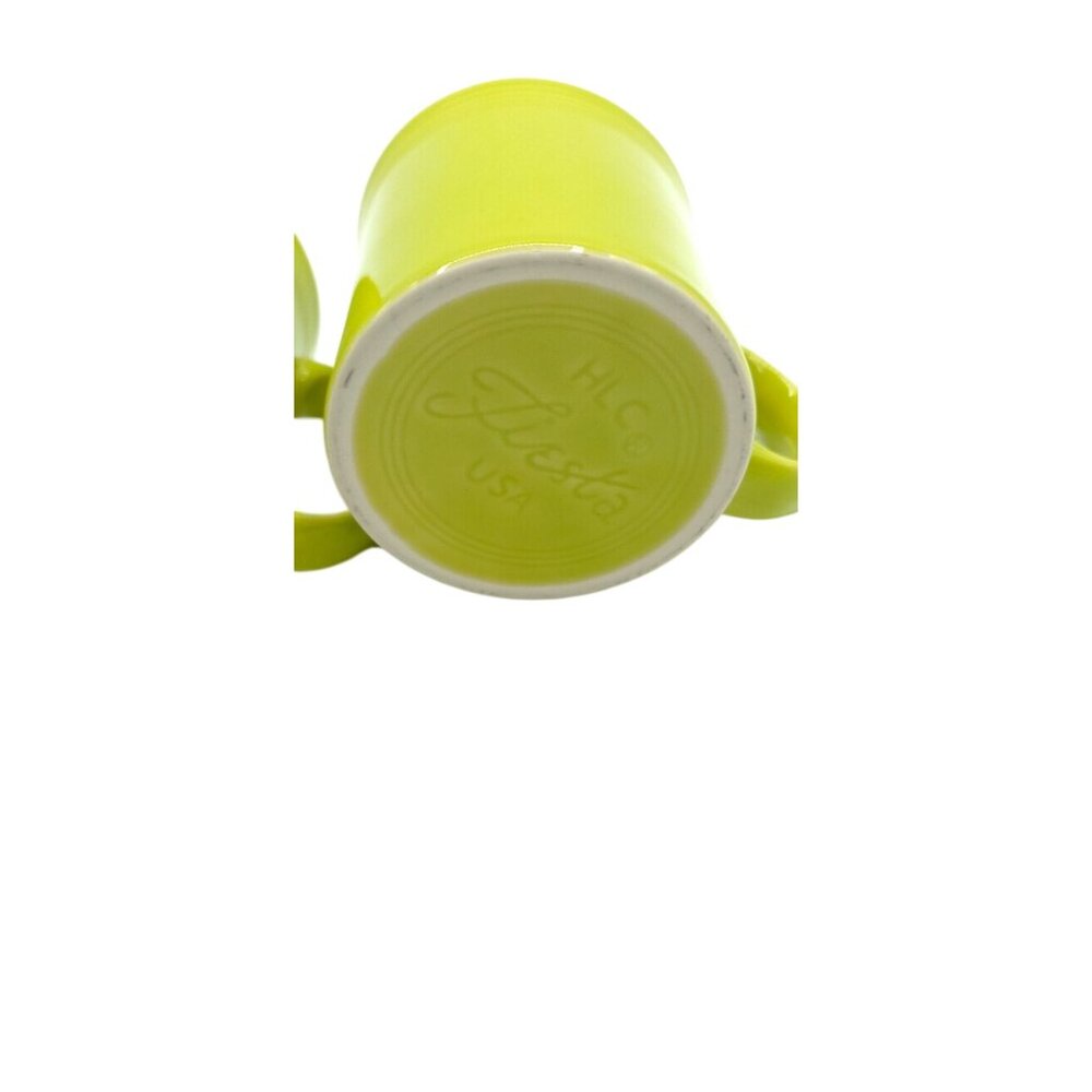Lime Green Ceramic Mugs Set Quirky Kitchen Drinkware Duo - Picture 2 of 4